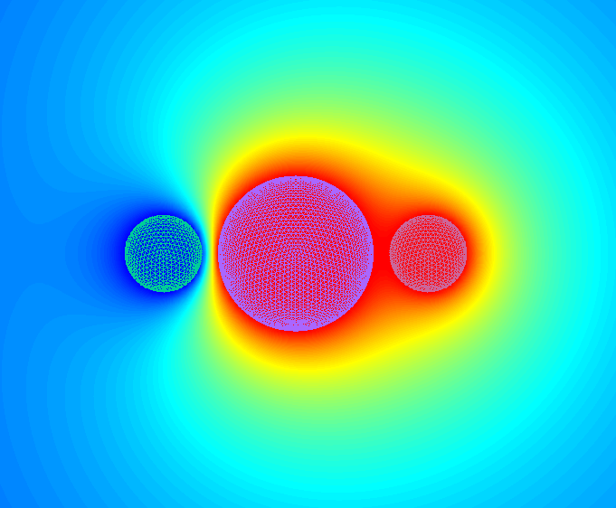 Three spherical electrodes